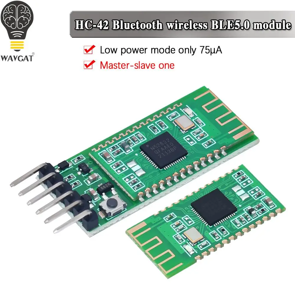 

HC-42 BLE 5,0 Bluetooth модуль master-slave интегрированный nRF52832 беспроводной BLE5.0 Прозрачная передача последовательный порт 2,4G HC42