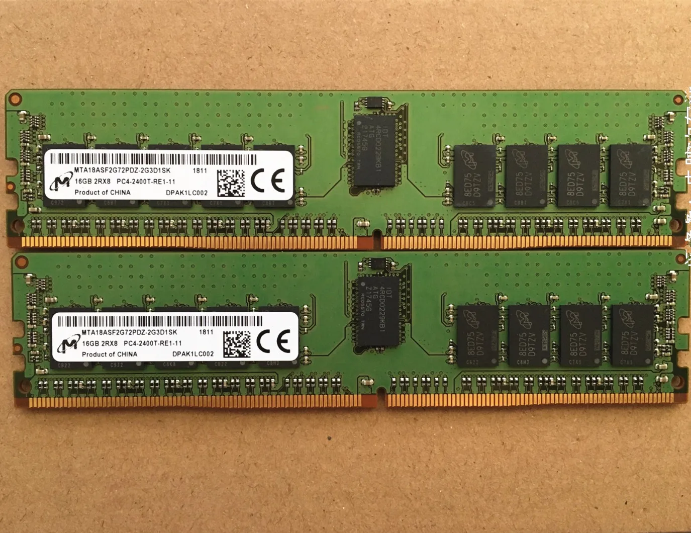 

Micron DDR4 16GB 2Rx8 PC3-2400T-RE1-11 Server Memory 16gb 2400MHz REG ECC RAMs 1pcs