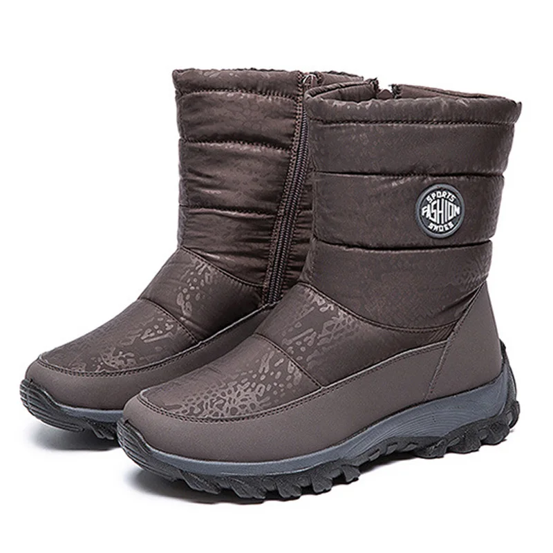 

Women's Snow Boots Warm Plus Velvet Large Size Women's Shoes Mid-tube Boots Hot Style Thickened Waterproof Cotton Women's Shoes