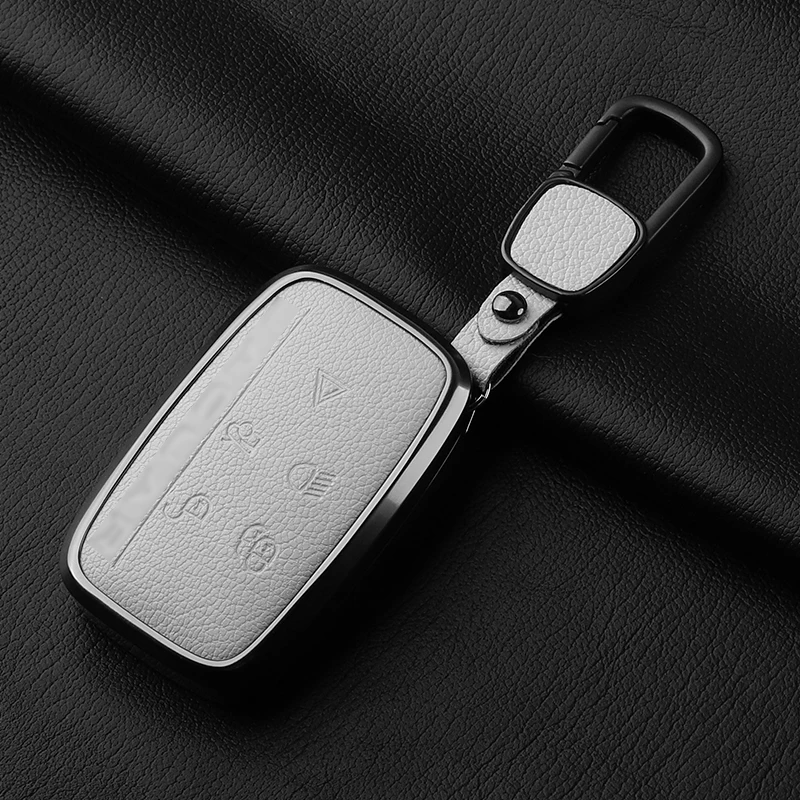 

Чехол для автомобильного ключа из алюминиевого сплава из козьей кожи для Jaguar JLR XF XJ XE XJL XFL I-PACE E-PACE F-Pace, чехол для автомобильного ключа, защитный брелок
