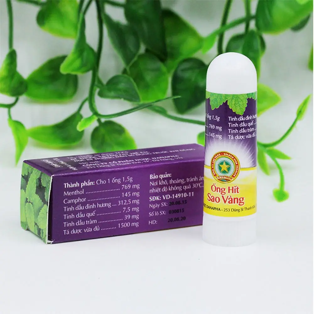 

Thailand Herbal Nasal Inhaler Stick Mint Cylinder Treament for Asthma Nasal Congestion Headache Refreshing Aroma Stick Inhale