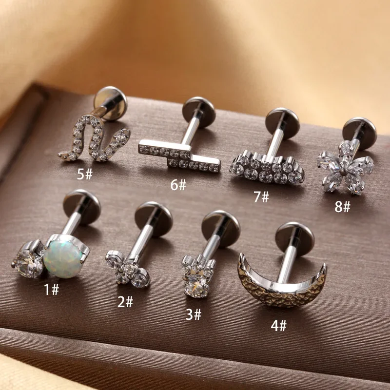 1 шт. 16 г G23 титановые ушные манжеты костяной винт пирсинг серьги-гвоздики для