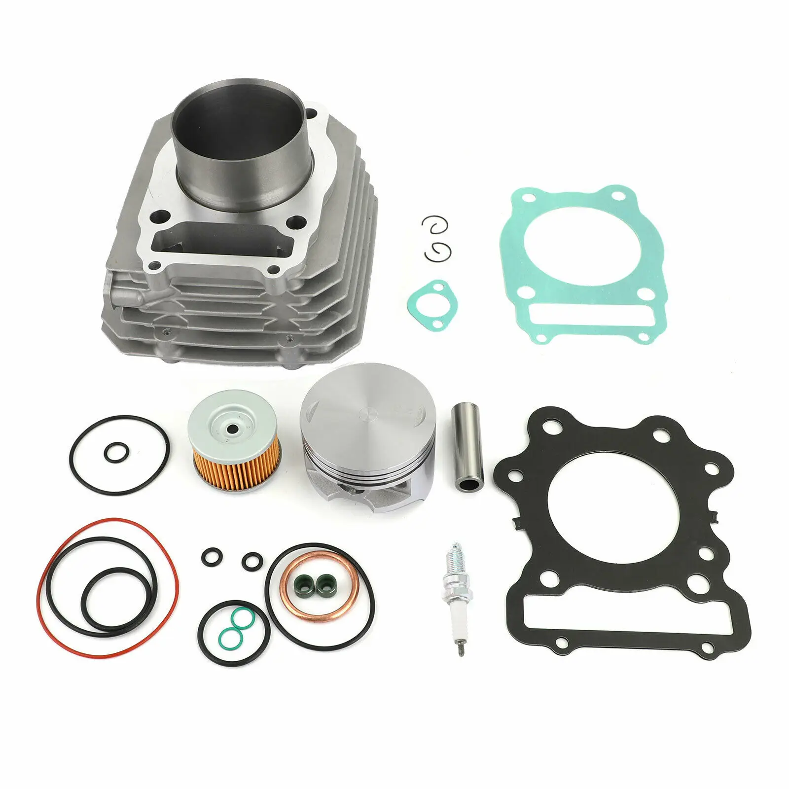 74MM Cylinder Piston Kit Gasket Oil Filter Spark Plug Top End Rebuild Kit for Honda ATV TRX300 FOURTRAX 300 FW 12100-HC4-000