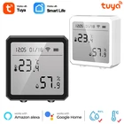 Умный Wi-Fi датчик температуры и влажности Tuya, комнатный гигрометр, термометр с ЖК-дисплеем, поддержка Alexa Google Assistant
