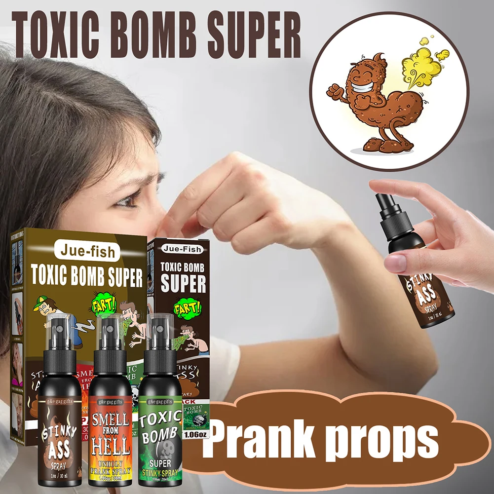 3pcs 30ml Novelty Liquid Fart Gag Prank Joke Spray Can Stink Bomb Smelly Stinky Gas Fun Tricky Prank Toy Adjust The Atmosphere