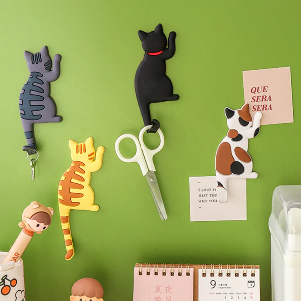 

Refrigerator Hook Japanese Removable Fridge Magnetic Tail Strong Cartoon Creative Traceless Hook Hook Sticker Cat Magnet