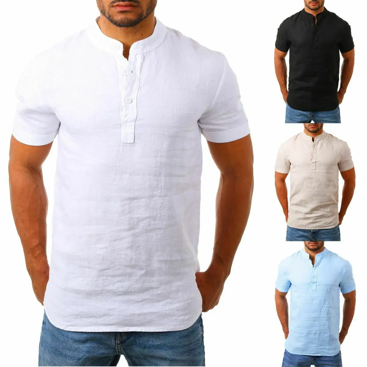 

Летняя новая мужская футболка ZOGAA с коротким рукавом, повседневная мужская футболка из хлопка и льна, Мужская дышащая футболка