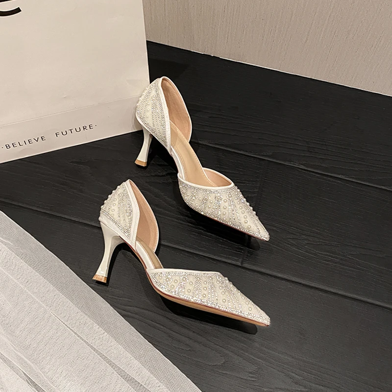 Туфли-лодочки на низком каблуке 7 см розовые туфли высоком с острым носком и