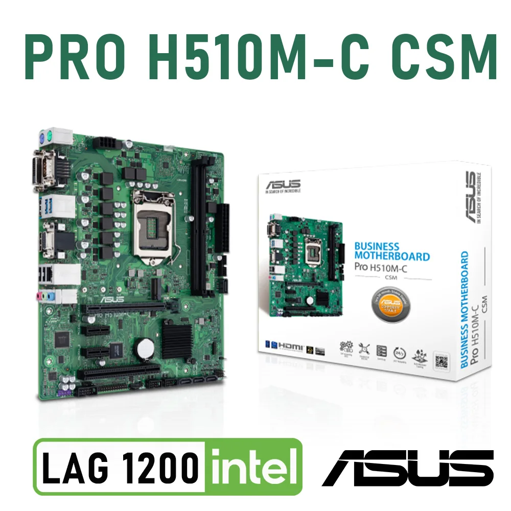 

LGA 1200 Asus Pro H510M-C/CSM Motherboard ACCE COM DDR4 2933MHz PCIe 3.0 M.2 SSD SATA 6Gb/s Intel H510 Placa-mãe 1200 CPU New