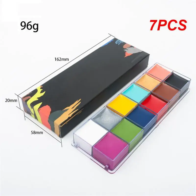 

Цветная краска для тела и лица, 7 шт., оптовая продажа, макияж, флэш-тату, праздничная живопись, игра, клоун, Хэллоуин, макияж, краска для лица, детские игрушки