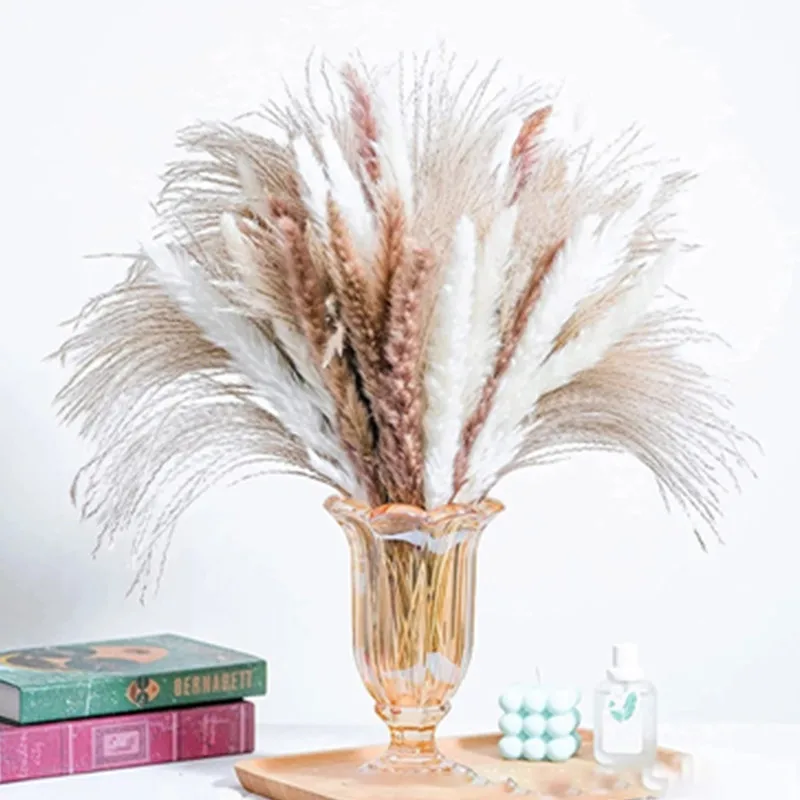 

80pcs Natural Dried Pampas Grass Bouquet Long-Lasting Mariage Flower Boho Home Decor Wedding Christmas Decoration Fleurs Sechees