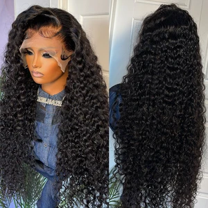 Imported 13x4 Lace Frontal Human Hair Wig Brazilian Curly 30 40 Lnch Front Wigs For Women 13x6 Hd Transparent