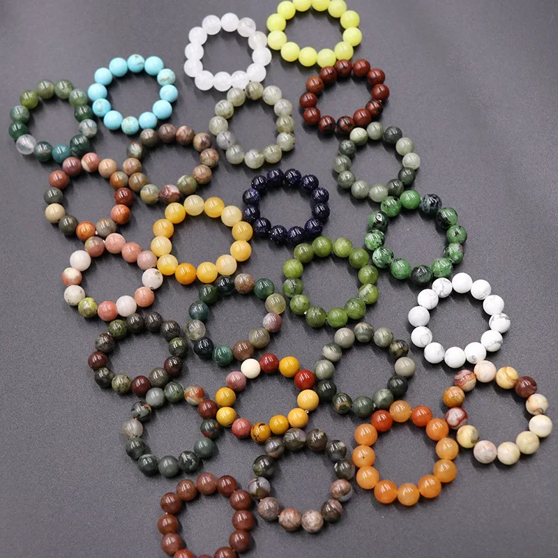 10 шт. 6 мм круглые бусины составное кольцо из драгоценных камней кварцевый