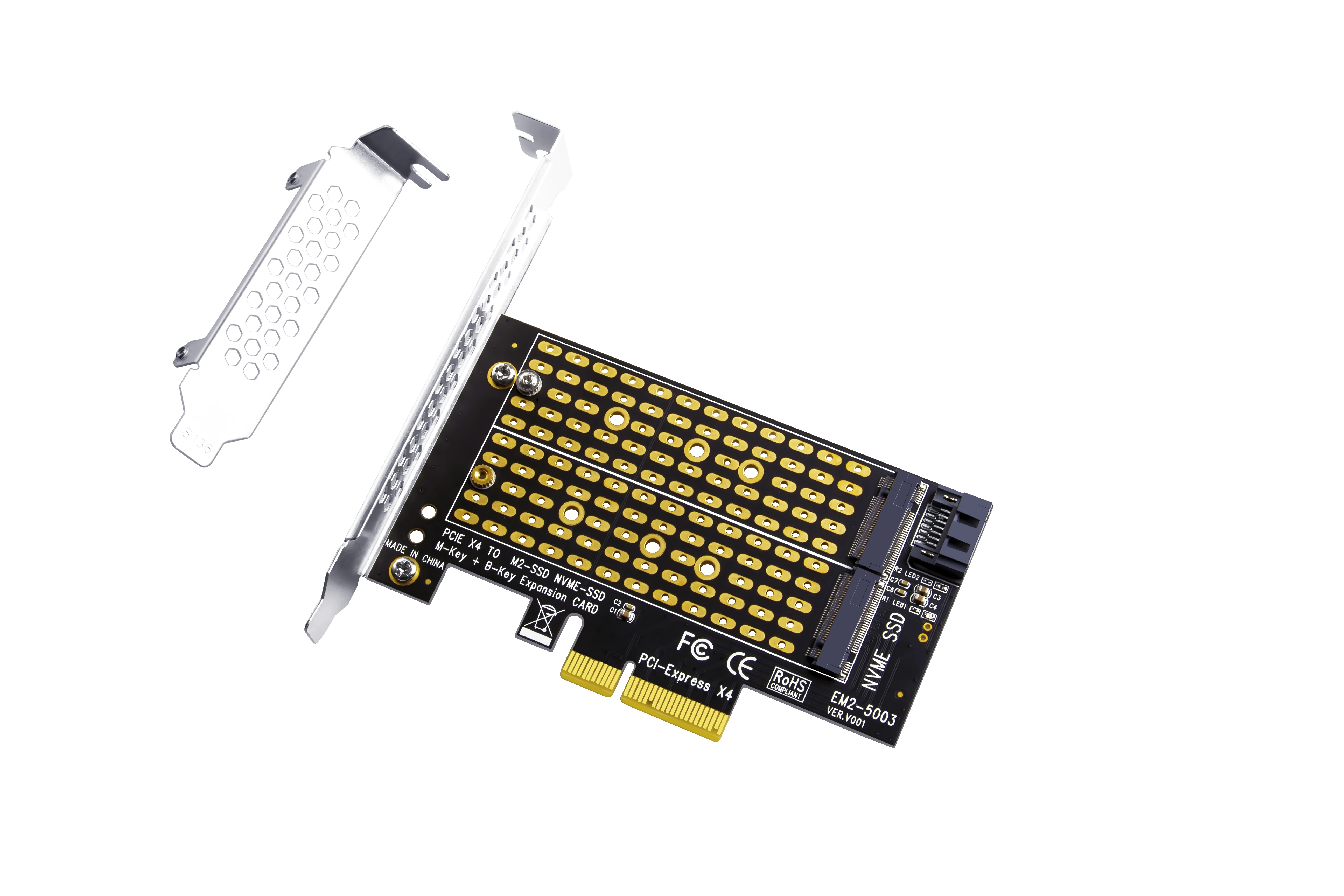 Двойной адаптер M.2-PCI-E 3,0 X4 для PCIe NVMe SATA M2 SSD 2230 2242 2260 2280 для M-Key NVME SSD, для B-Key SATA SSD