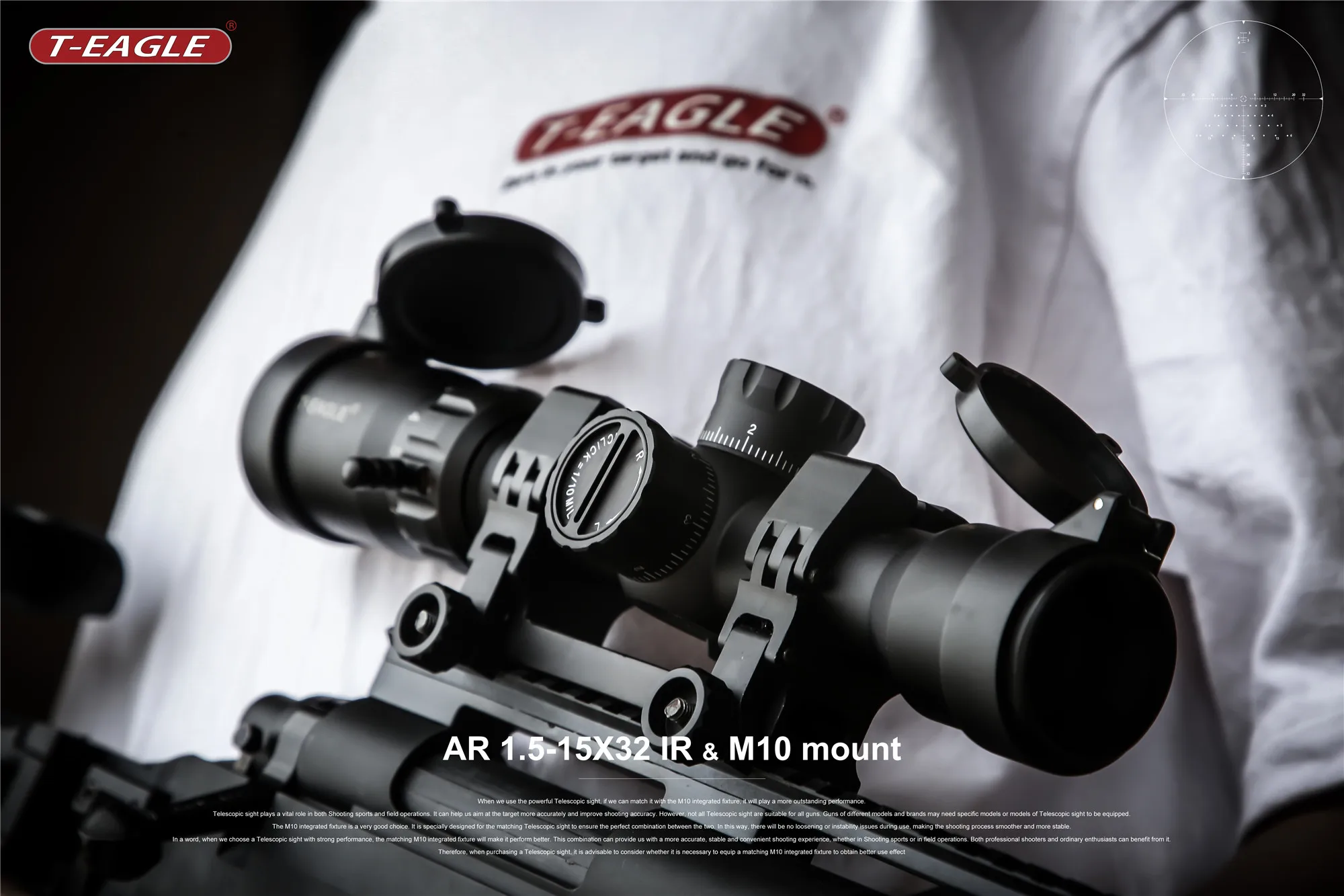 

T-EAGLE Optics AR 1.5-15x32 SFIR Tactical Riflescopes Hunting Airsoft Rifle Scope Spotting Collimator Air Gun Aim PCP Sight