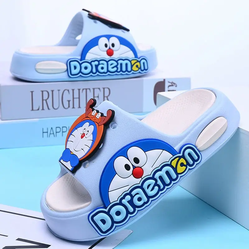 Детские тапочки Doraemon для мальчиков новый мультяшный стиль нескользящая мягкая