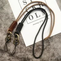key ring for phone keychains cowhide landyard with nylon neck mobile strap phone accessories metal button customized lanyard