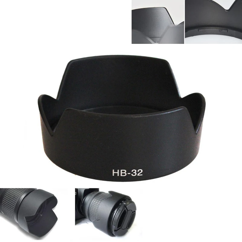 

Lens Hood Sunshade replace HB-32 For Nikon HB-32 DX AF-S 18-70mm 18-105mm 18-135mm 18-140mm ED Bayonet