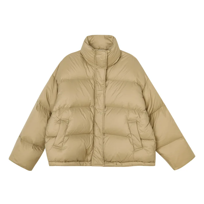 Standing Collar Short Shirts and Blouses Jacket Woman Winter 2023 Oversize New In Outerwear Spring Female Parka Demi-season