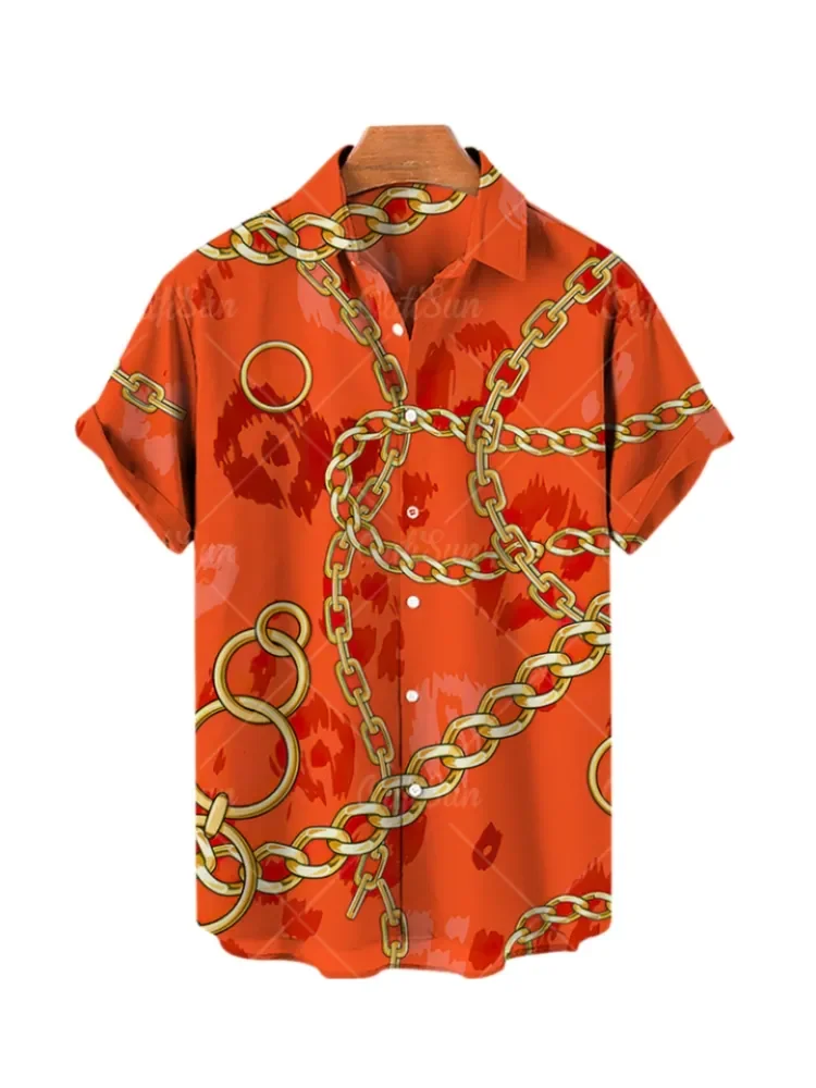 

Гавайская рубашка для мужчин, летняя Винтажная Футболка оверсайз с коротким рукавом и 3D-принтом, в стиле Харадзюку, Y2k, 2023