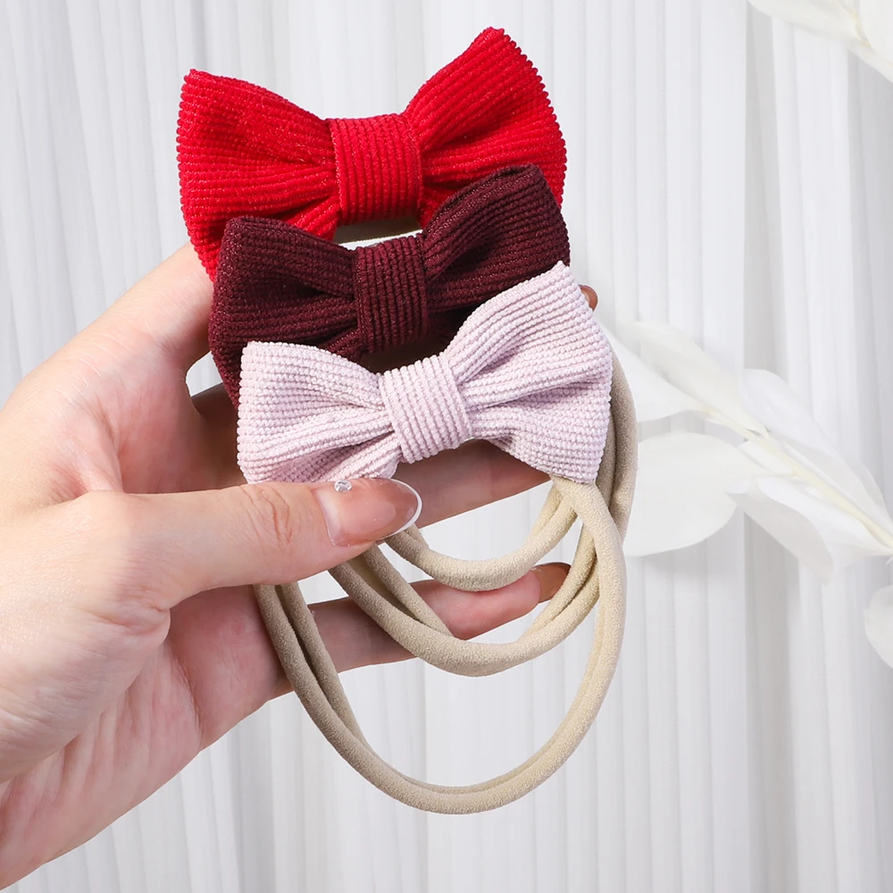 5Pcs/Set Cotton Baby Bows Headband Nylon Headbands Hair Bands for Children Girls Soft Hairband Toddler Newborn Accessories - купить по