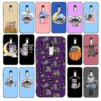fhnblj cartoon raccoon phone case for redmi 5 6 7 8 9 a 5plus k20 4x 6 cover