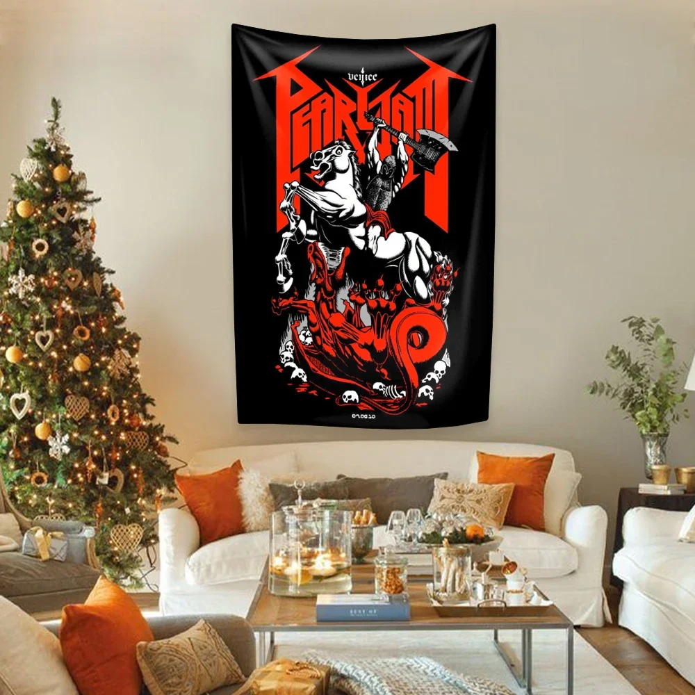 Гобелен в американском стиле рок-группы с жемчужинами настенное украшение