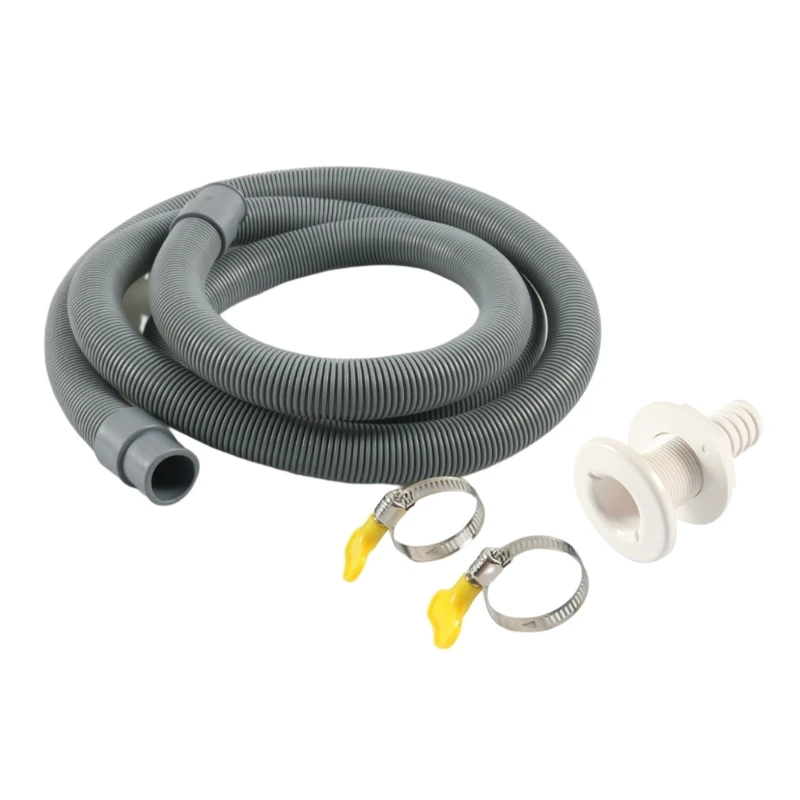 

Marine Bilge Pump Hose 3/4 Inch Plumbing Kit 6FT Marine Bilge Pump Hose Installation Kit Thru-Hull & Metal Clamps