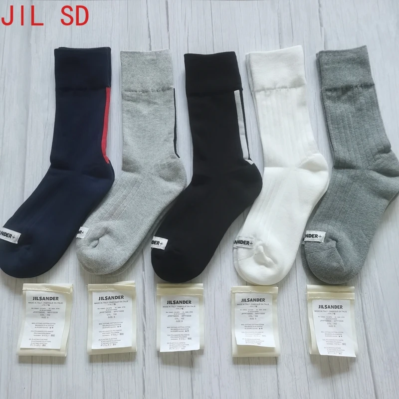 

JIL SANDER Striped Socks Tide Brand Sports Sock Men Women Summer Cotton Socks with Label