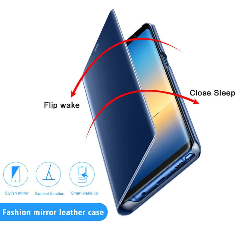 smart mirror flip phone case for huawei y6p y5p y7p y8p y9a p smart 2020 p40 lite e nova 7i 6se 7se pu leather protective cover free global shipping
