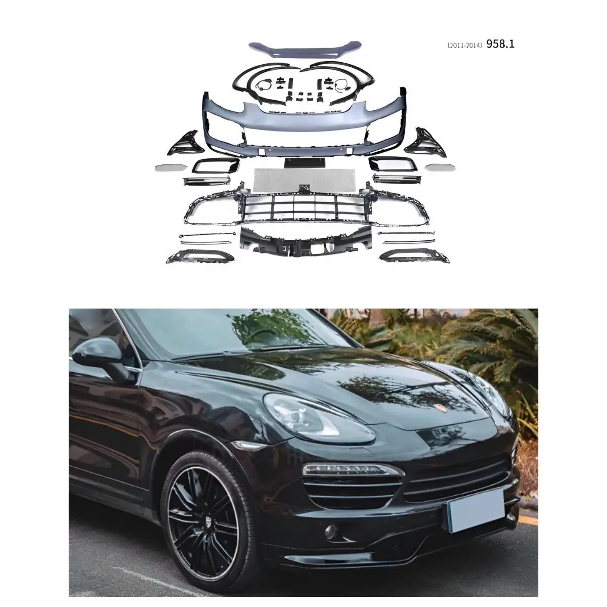 Для 958 1 обновление 2018-up тип 9Y0 передний бамперные фары Turbo Тип корпуса Комплект для