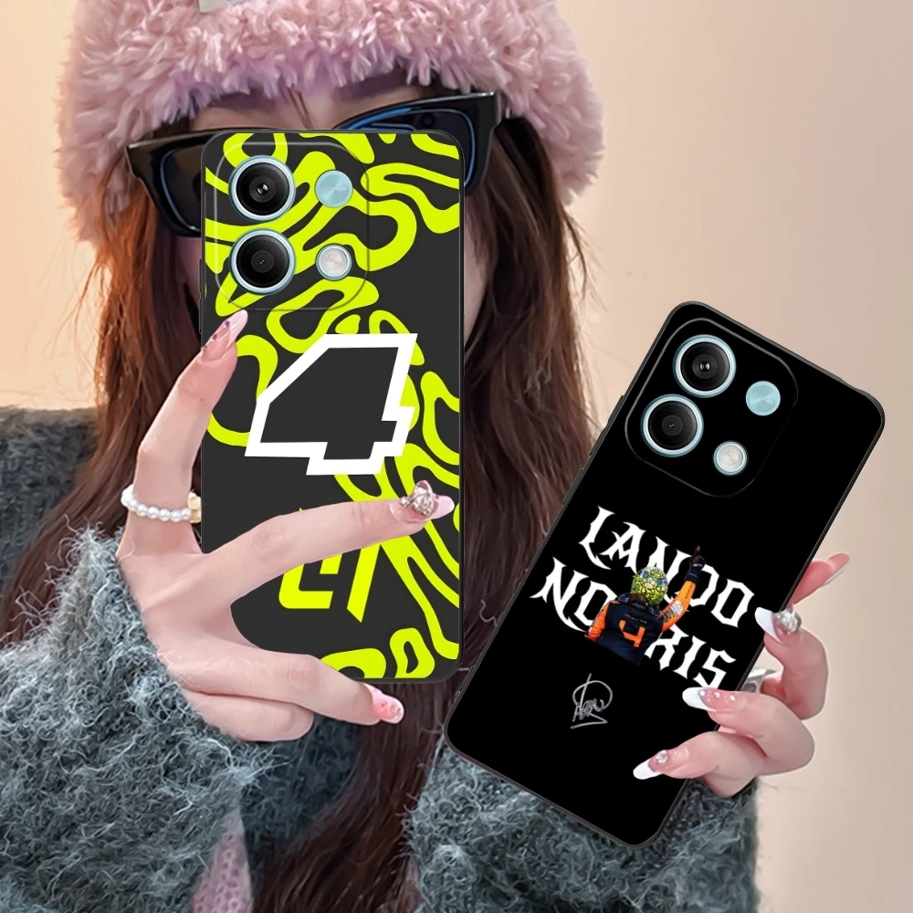 F1 Lando Norris Mobile Cell Phone Case for Xiaomi POCO M6 M5 M4 M3 X6 X5 X4 X3 F6 F5 F4 F3 F2 C40 Pro GT 5G Black Cover Shell