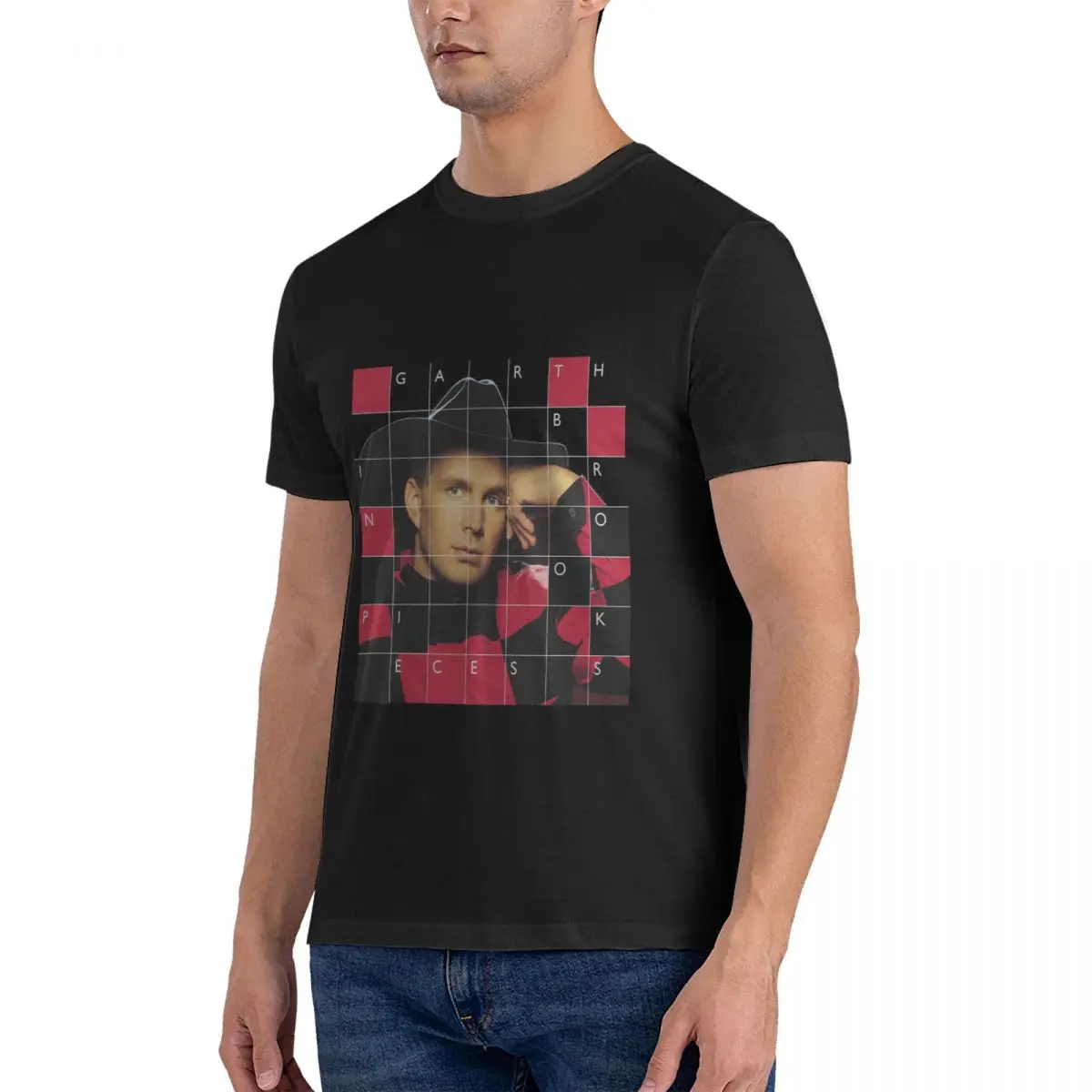 Garth Brooks In Pieces Album Men's T Shirts Cool Tees Short Sleeve Round Neck T-Shirt 100% Cotton mens clothing official-website