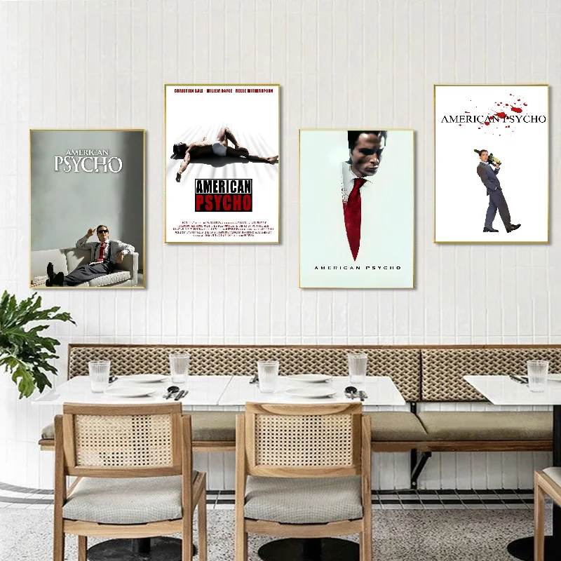A-American P-Psycho постер фильма самоклеящаяся художественная водостойкая бумажная