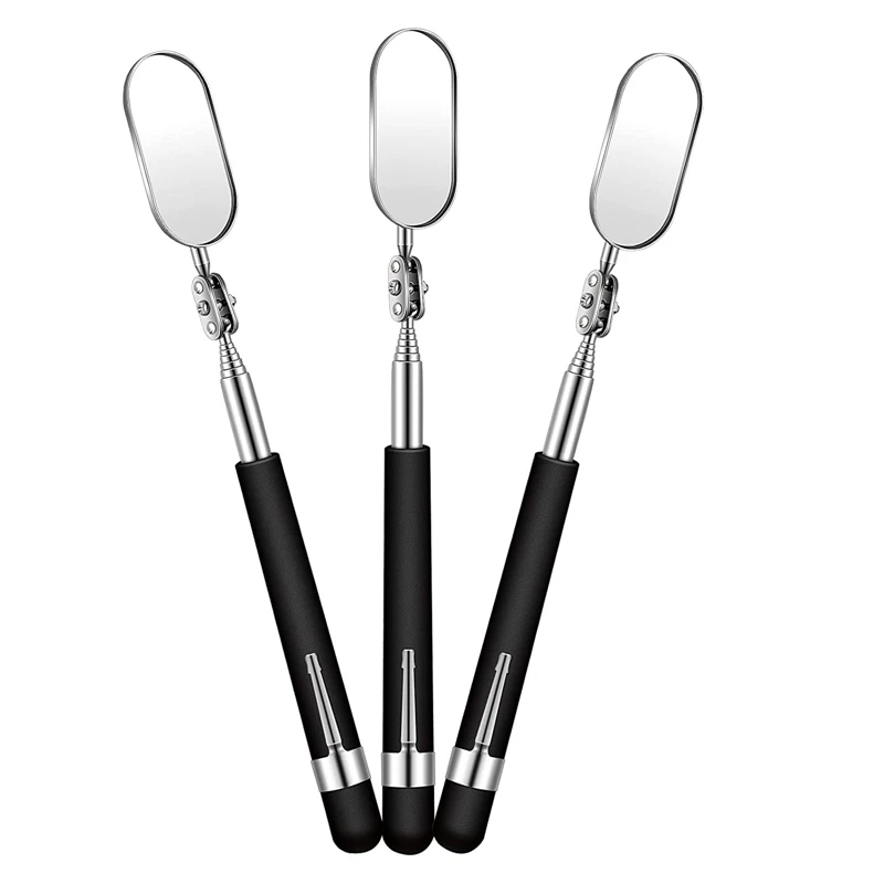 

3 Pieces Telescoping Inspection Mirror Observe Mirror Inspection Tool For Check The Condition Of The Vehicle(Oval)