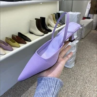 summer new womens sandals fashion slingback pointed toe single shoes high heels office party dress women shoes lady pump mules
