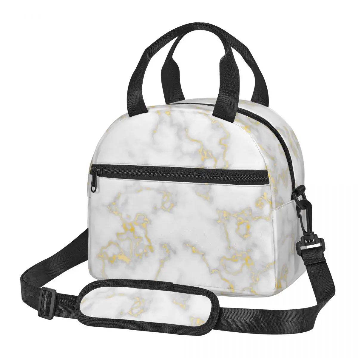 

Insulated lunch bag For Women Kids Marble Gold Texture Cooler Bag Thermal bag Portable Lunch Box Ice Pack