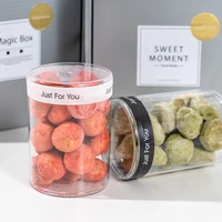 10pcs sealed round cookie jar transparent plastic small box bakery food dessert cups milk jujube packaging box cake cup with lid