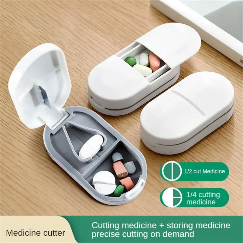 

Medicine Pill Cutter Box Portable Drug Box Useful Grinder Splitter Medicine Pill Holder Tablet Cutter Splitter Divider Pill Case