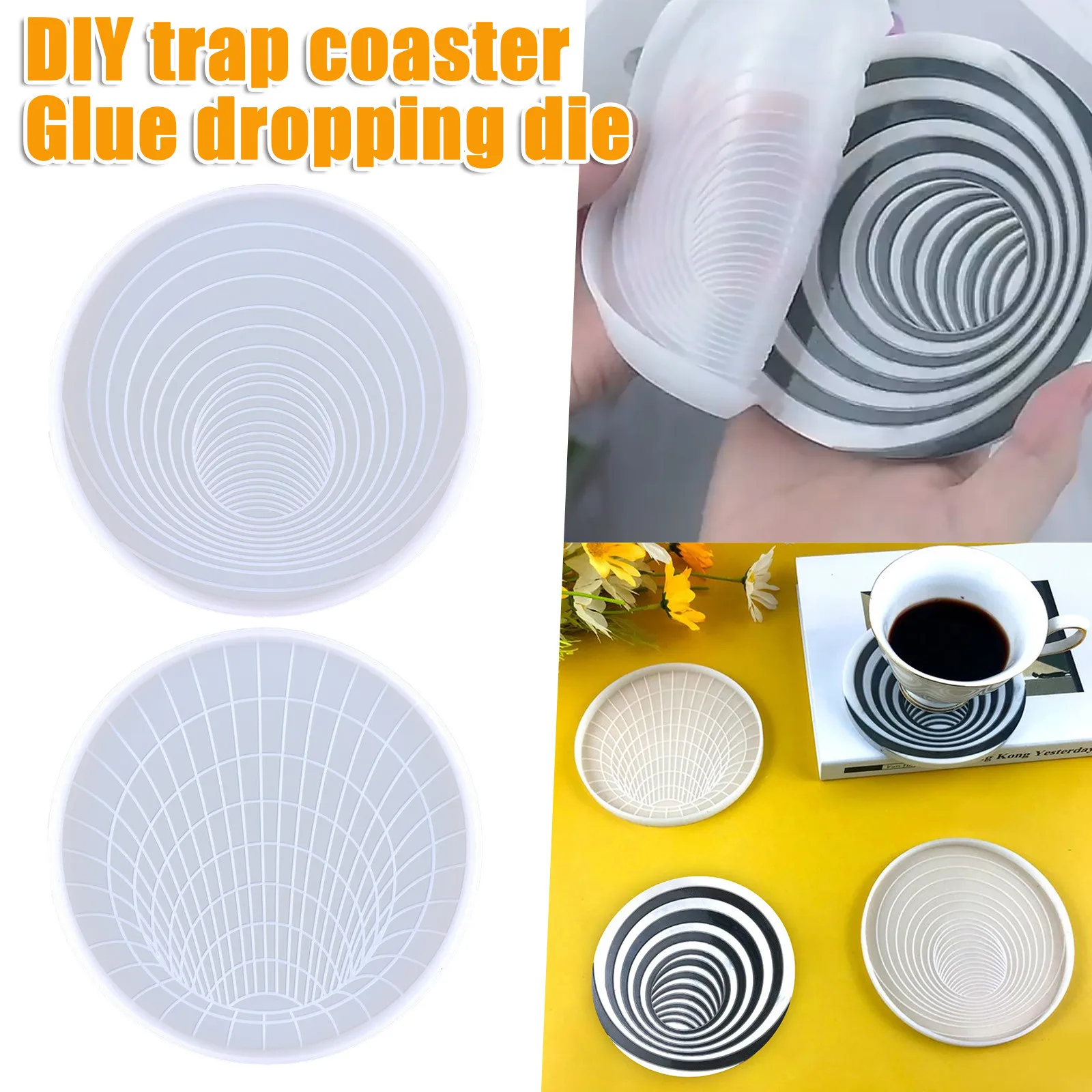 

Силиконовая Круглая Геометрическая подставка для кофе, подставка для чая, воды, силиконовая форма «сделай сам», ловушка, подставка с криста...