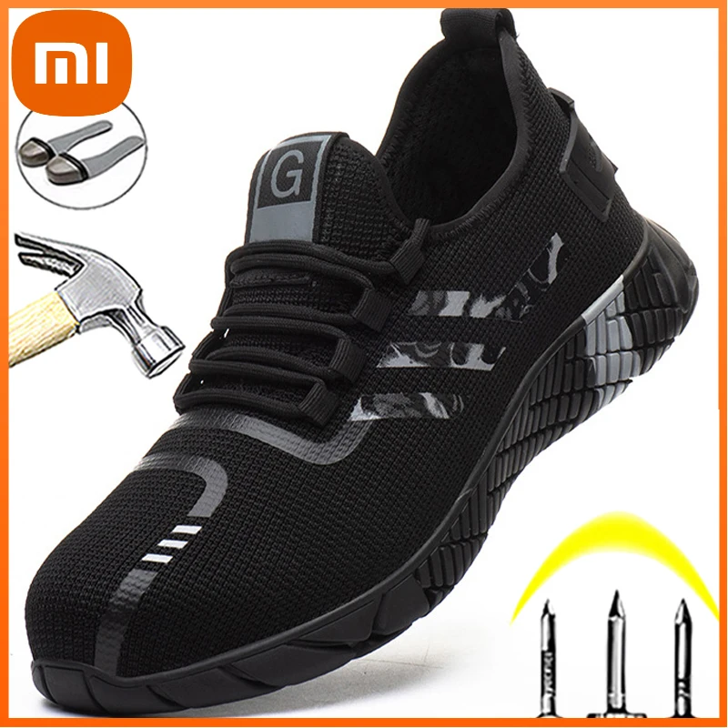 

Xiaomi Work Shoes Men Boots Anti-puncture Safety Footwear Man Protective Shoes Anti-smash Steel Toe Shoes Work Sneakers