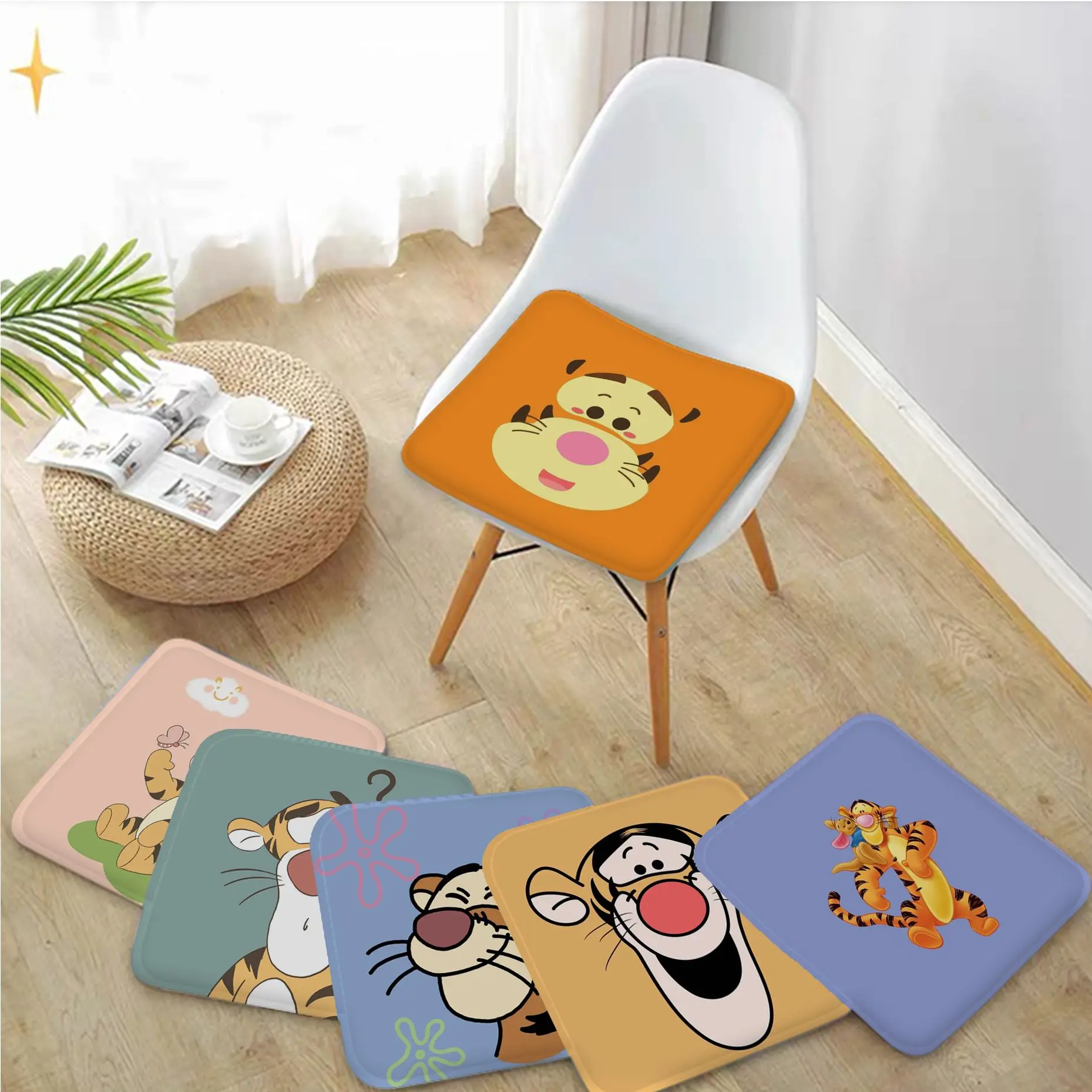 

Disney Winnie The Pooh Tigger Square Chair Cushion Soft Office Car Seat Comfort Breathable 45x45cm Chair Cushions