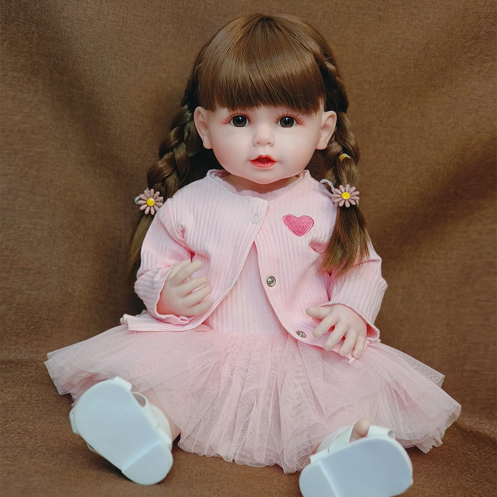 

22 Inch Beautiful Reborn Baby Realistic Soft Silicone Baby Reborn Child Doll for Girl Toddler Birthday Gift 55cm