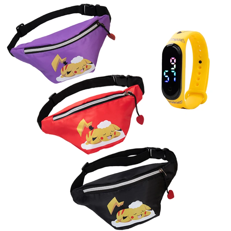 Покемон аниме мультфильм Пикачу детский стиль для мужчин и женщин одно плечо