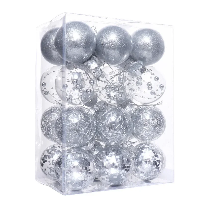 

Прозрачные шары для ёлки 24 шт