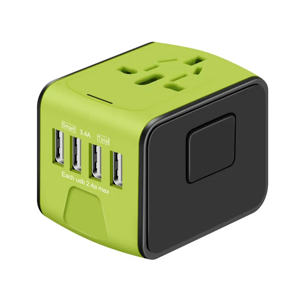 

1/2 Wall Charger with 4 Ports Use Lightweight Universal Converter High-speed International Travel Adapter Station Accessories