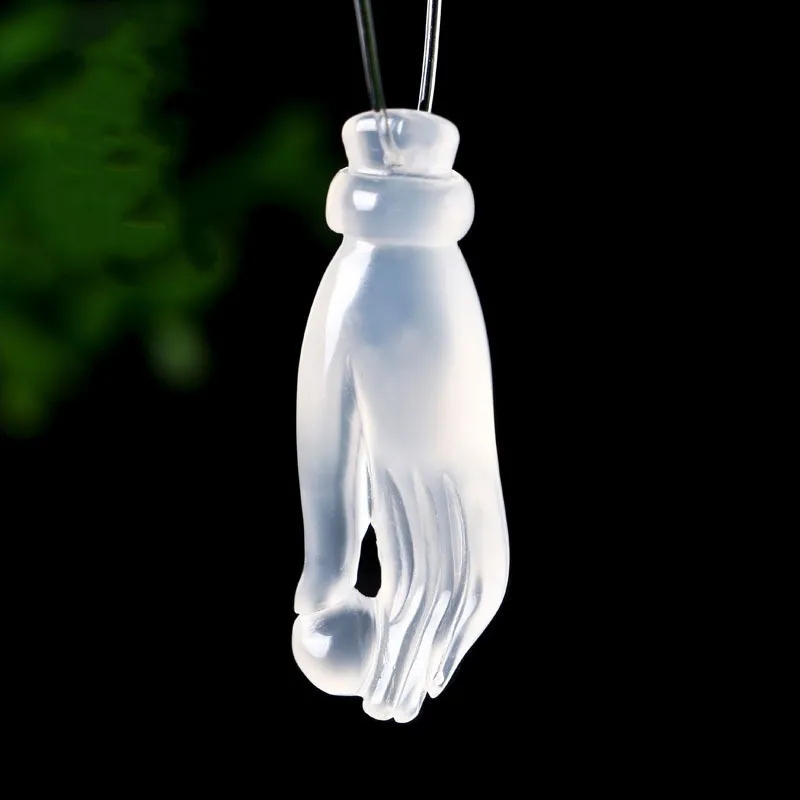 Подвеска из халцедона трехмерная резная искусственная подвеска ожерелье белого