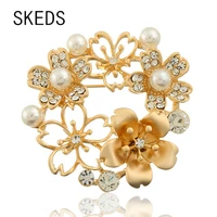 skeds fashoin hollow out flower broooch pin for women girls exquisite plant accessories corsage clothing suit badges brooches