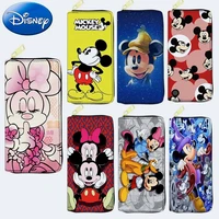 genuine disney mickey mouse wallet for women 2022 new minnie long pu leather females wallet high quality clutch id card holders