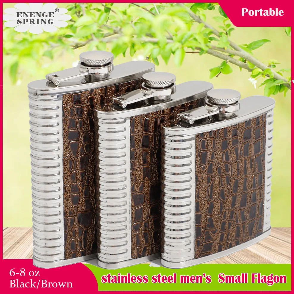 

6/8 OZ Camping Stainless Steel Hip Flask Men's Portable Wine Bottle Outdoor Warm Wine Kettle Fashion Flat Wine Jug